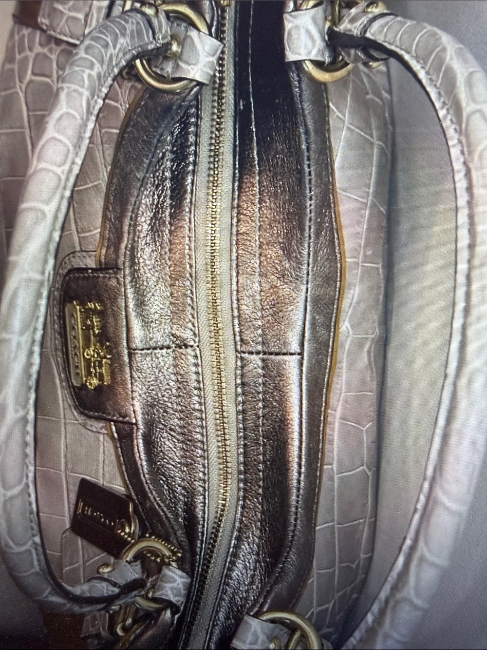 Coach Madison Abigail Exotic Embossed Leather Carryall Satchel w Dust Bag - EUC - Picture 5 of 12
